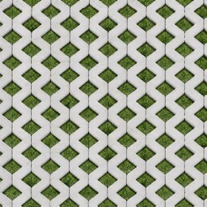 Betonska travna ploča 480 × 320 × 80 mm s travom – pogled odozgo, Prajo's Grupa